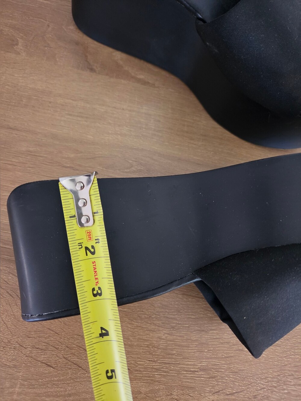 Shein Black Platform Slide Mules View 3
